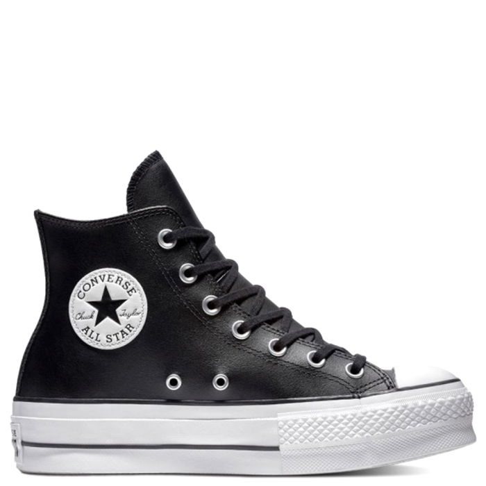 Converse All Star Leather Platform (Black/White)