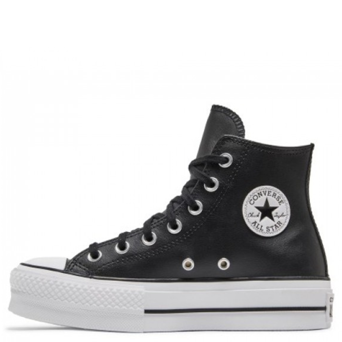 Converse All Star Leather Platform (Black/White)