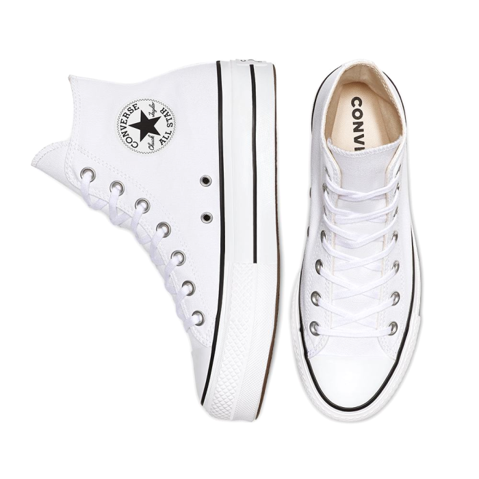 Converse All Star Leather Platform (White)