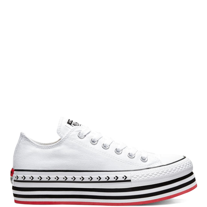 Converse Ctas Platform Layer Ox White/Black/White Low